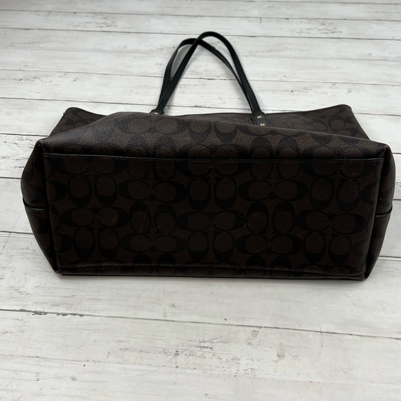 Coach Large Brown Signature Leather Tote Bag [E1966] - Picture 7 of 13